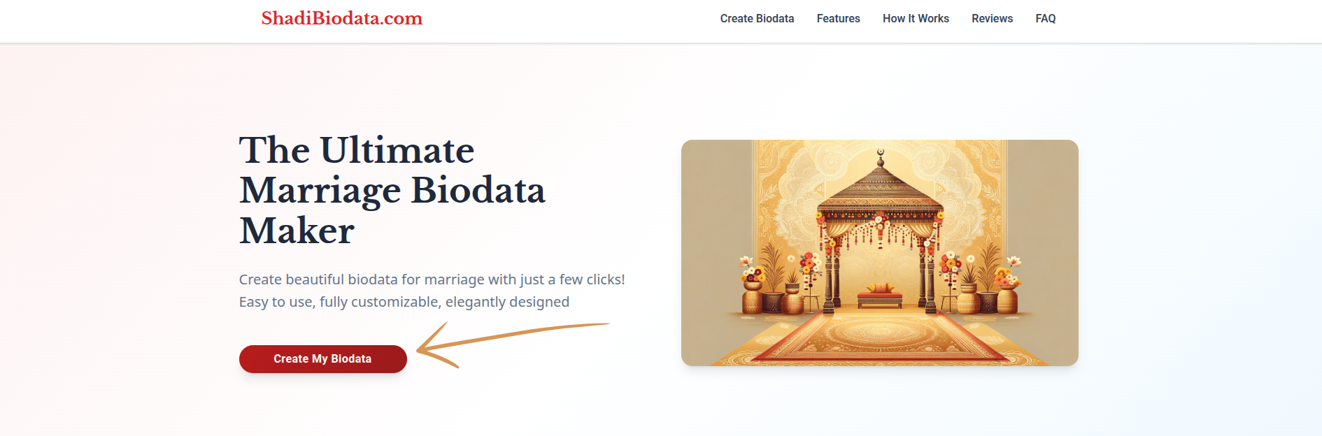 Step 1: Click "Create My Biodata"