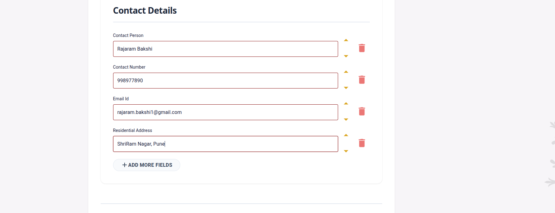 Step 6: Add Contact Details